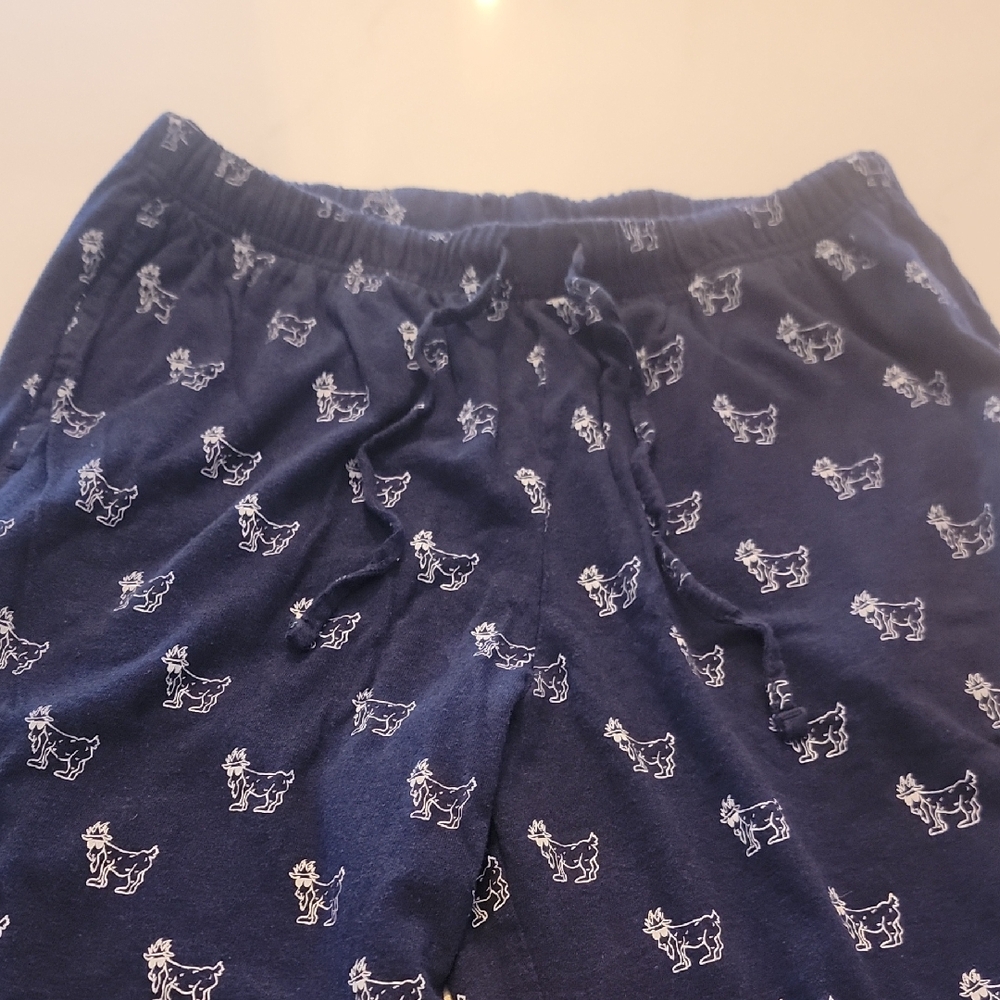 Navy Blue Pajama Pants with Dog Print